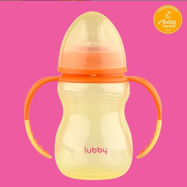 Поильник - непроливайка 250мл с мягким носиком 1шт LUBBY